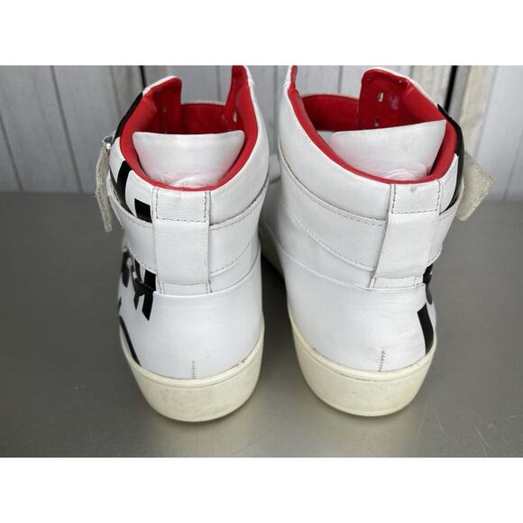 Calvin Klein Sneakers Navin Nappa Logo High Top White Black Size 10.5 - Picture 5 of 7